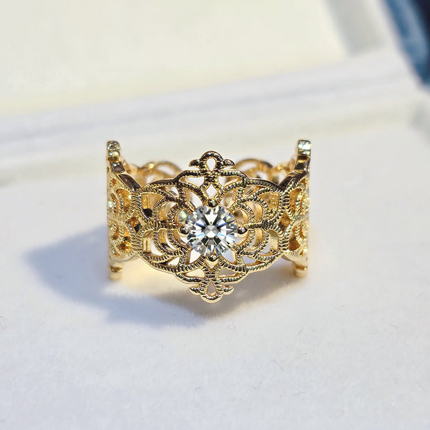 Silk Embroidered Kaleidoscope Ring For Women