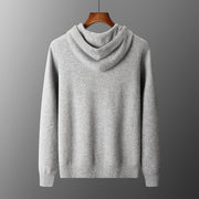 Men's Solid Color Casual Hooded Knitted Sweatshirt Long Pants Set