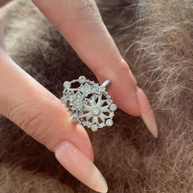 Silk Embroidered Kaleidoscope Ring For Women