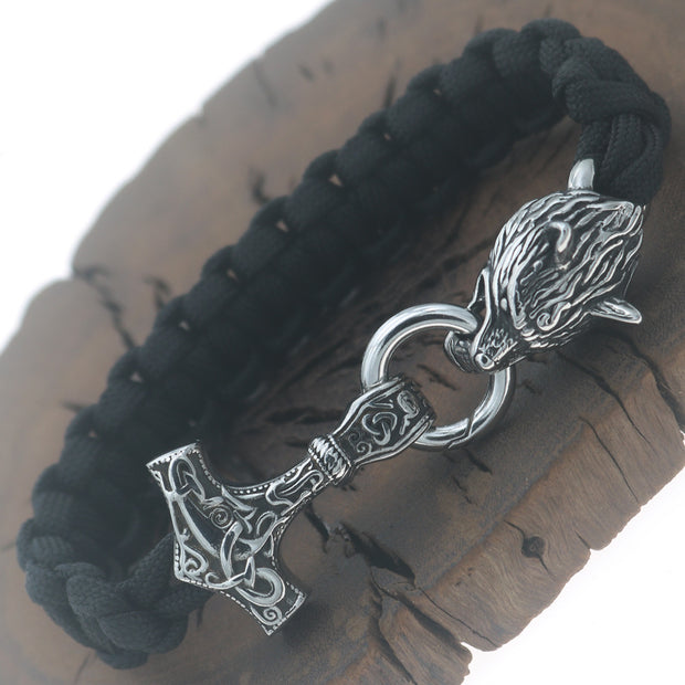Male Nordic Rune Stainless Steel Pendant Bracelet