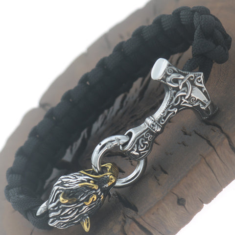 Male Nordic Rune Stainless Steel Pendant Bracelet