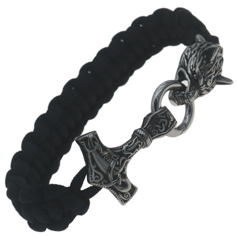 Male Nordic Rune Stainless Steel Pendant Bracelet