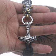 Male Nordic Rune Stainless Steel Pendant Bracelet